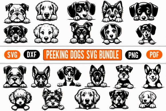 21 Peekin’ Dog SVG Silhouette PNG Files