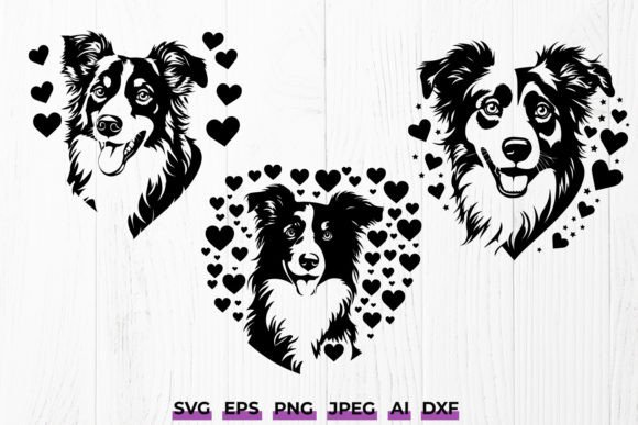 Australian Shepherd Valentine Dog Svg