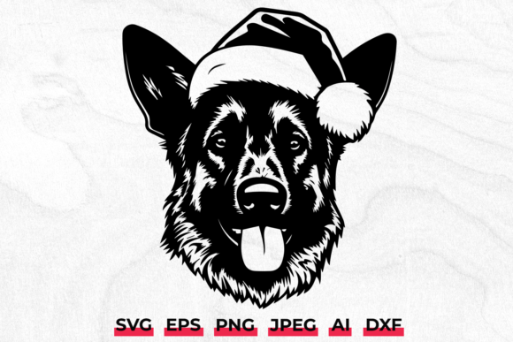 Christmas German Shepherd Dog SVG