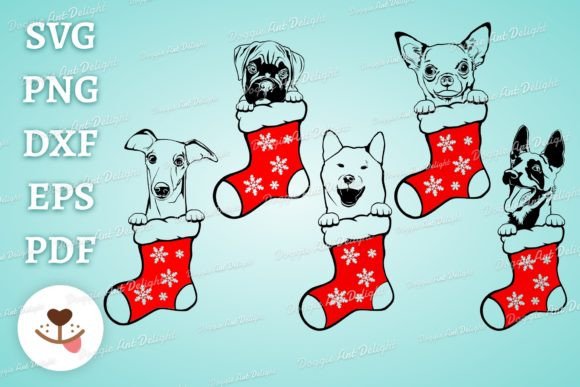 Cute Christmas Dog Svg Png Bundle
