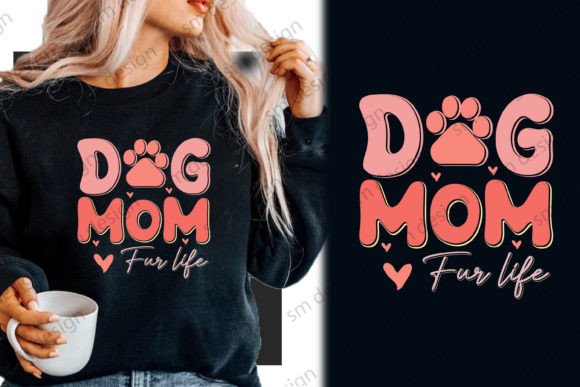 Dog Mom Fur Life Valentine Retro T Shirt
