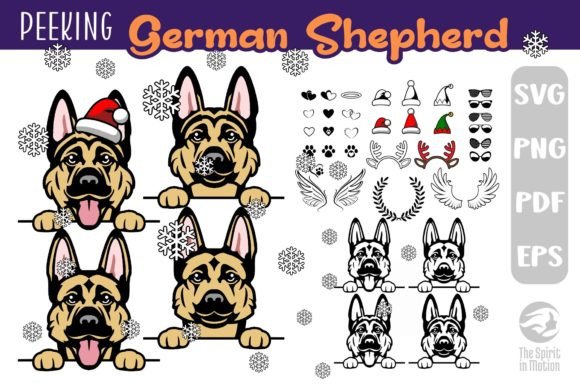 Peeking German Shepherd SVG