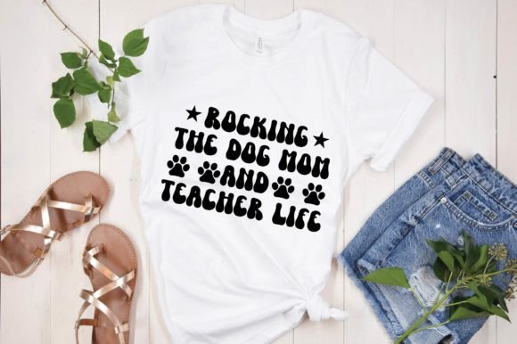 Rocking the Dog Mom SVG Design