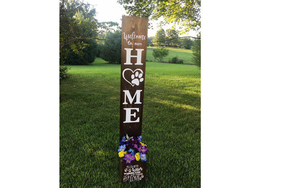 Welcome to Our Home Dog Porch Sign SVG